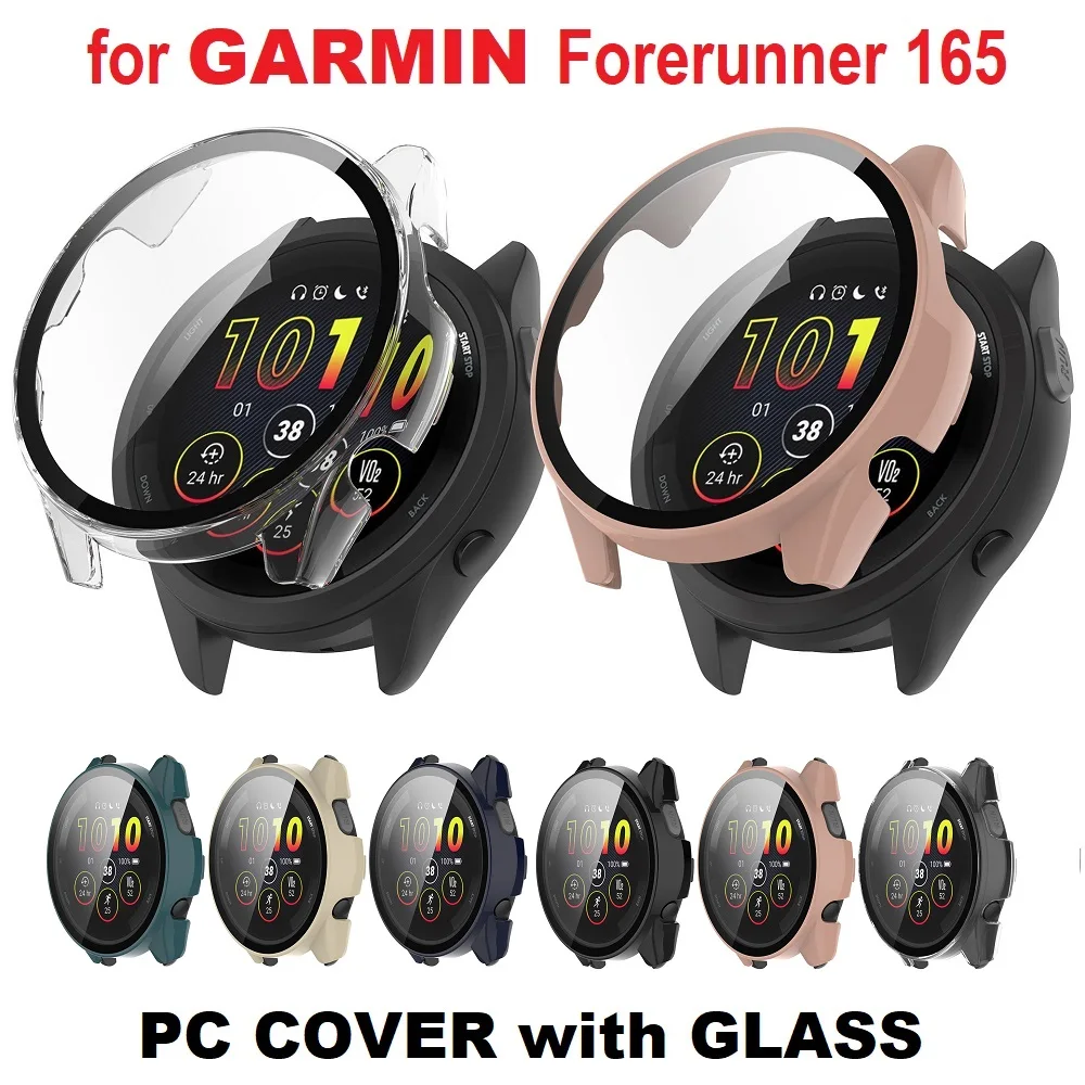 30PCS PC Cover for Garmin Forerunner 165 Smart Watch Hard Bumper Tempered Glass Screen Protector Case