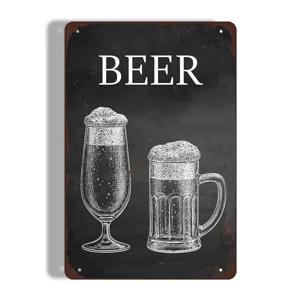 BEUIWJHE Drawing Rust Art Antique Pub Tin Painting,Humorous Restaurant Pub Farmhouse Kitchen Bathroom Man Cave Tin Sign,Gift