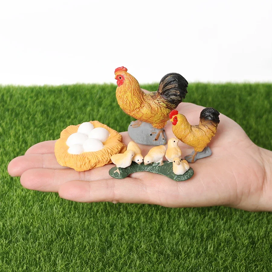 Simulation Poultry Animals Model Figurines The Life Cycle of A Chicken,Rooster,Goose Models Action Figures Educational Toys