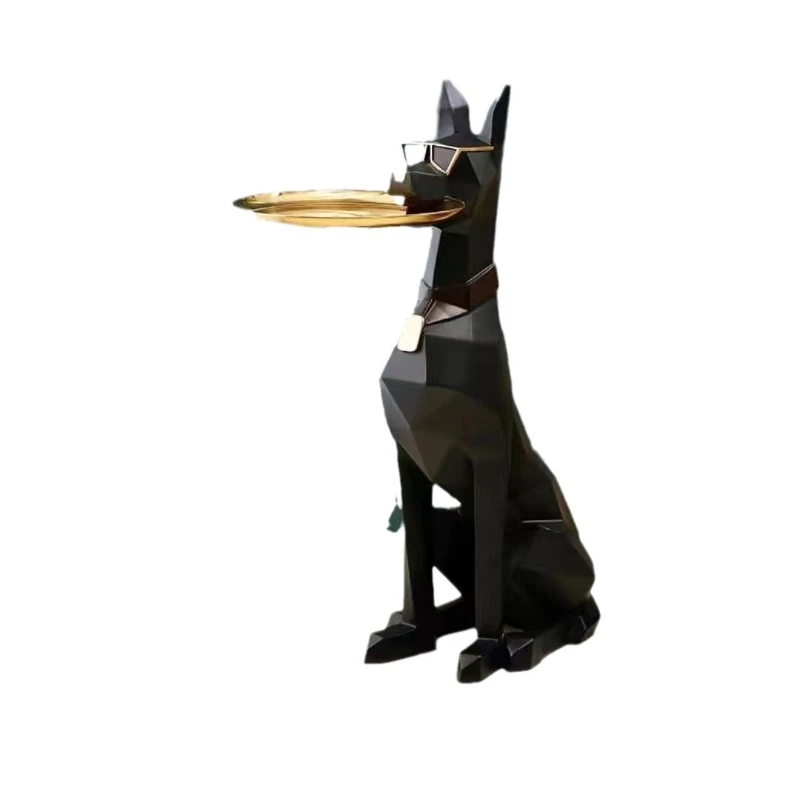 

Large creative floor gentleman dog ornament light luxury living room decoration sofa TV cabinet home tray housewarming new home