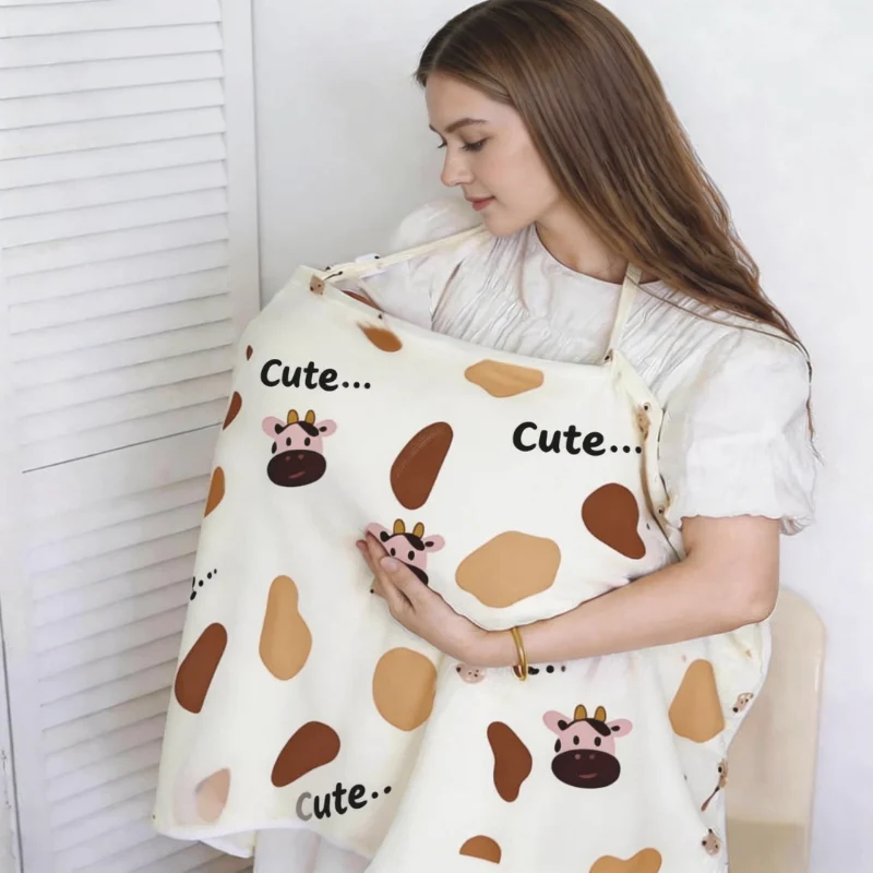 Portable Anti Light Out Nursing Cover for Outdoor Activities Printed Fabric Nursing Mask Breastfeeding Modesty and Nursing Apron