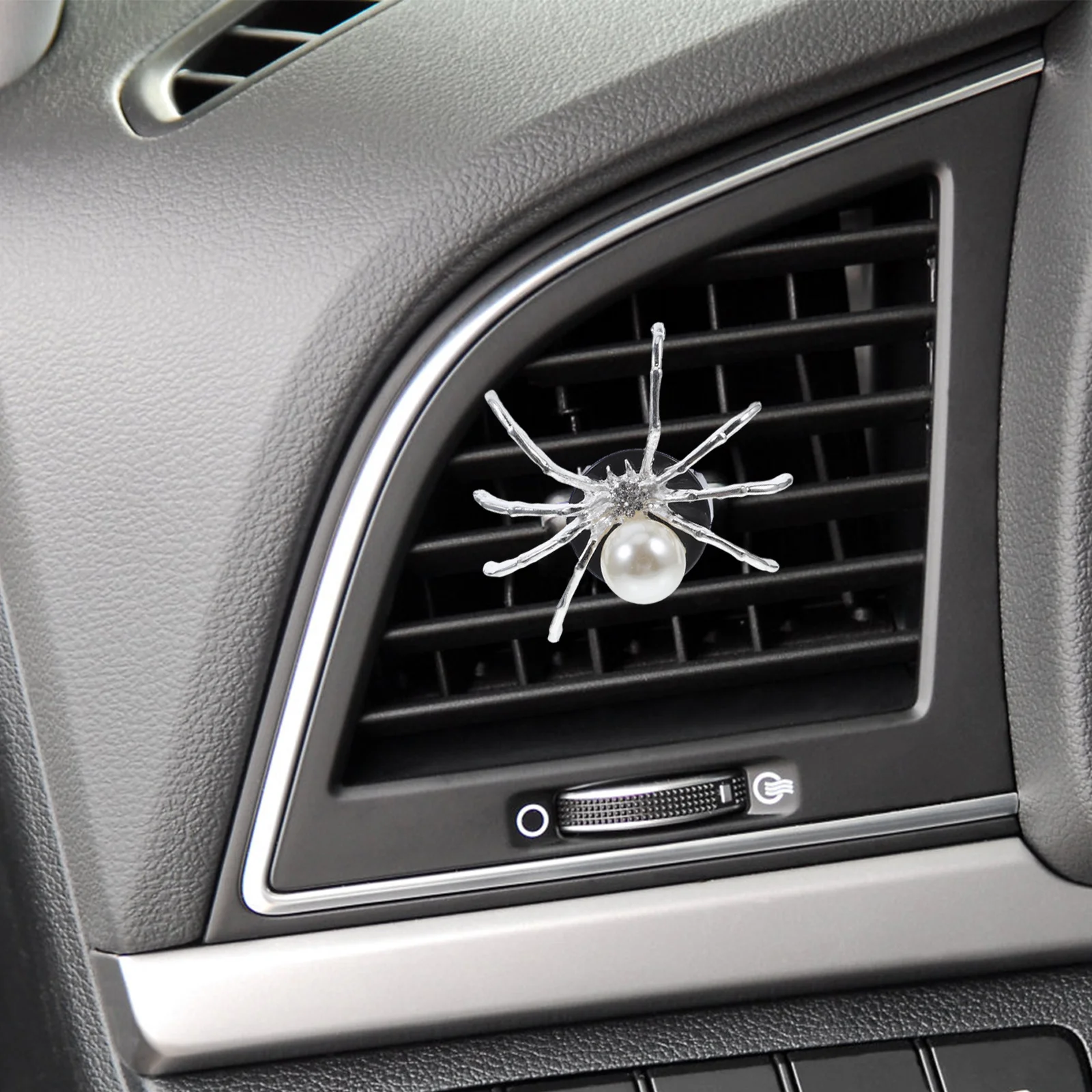 

2Pcs Black Spider Car Vent Clips Rhinestone Air Outlet Decorative Diffuser Bling Gothic Charm for Car Interior Spooky