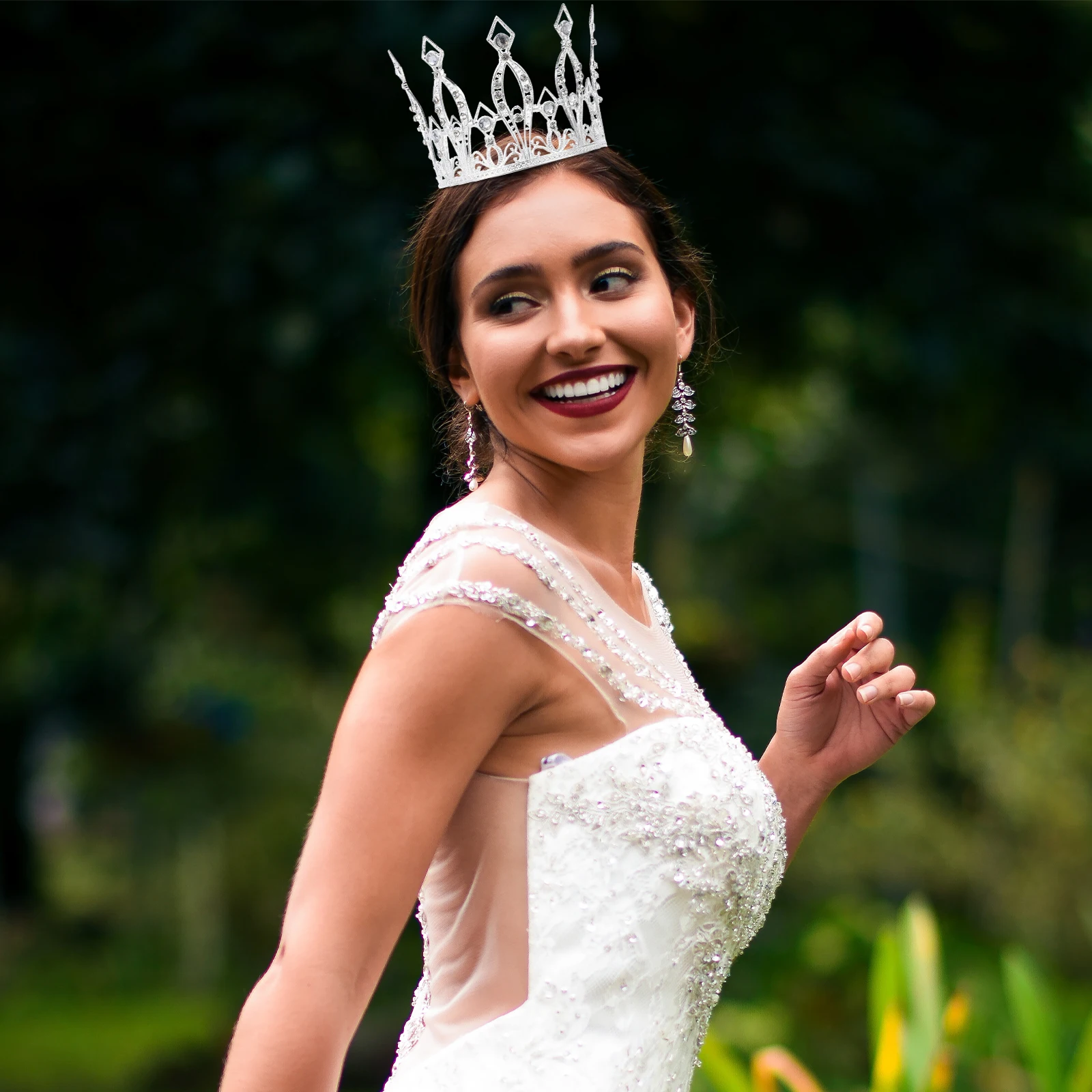 

Rhinestone Tiara Wedding Crown Hair Accessories Decoration Bridal Rhinestones Elegant Ornament for Wedding Prom Parties