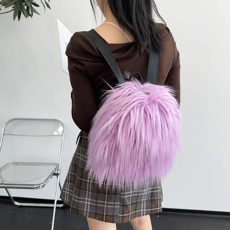 

Плюшевые кисточки Y2k, Популярные Рюкзаки для девушек, женская зимняя сумка на плечо из мягкого искусственного меха, модная женская пушистая маленькая сумка-тоут, сумочки