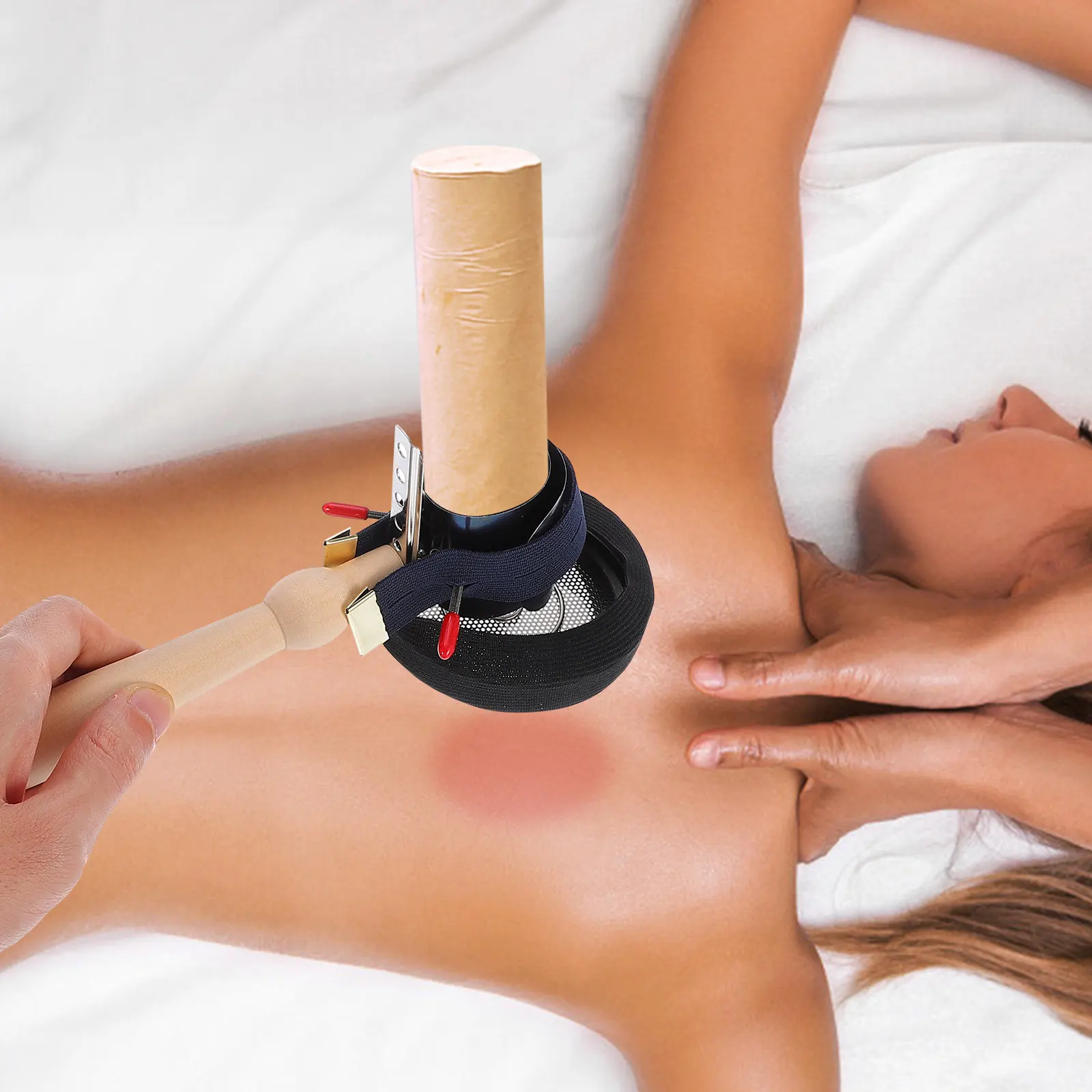 1Set Moxa Stick Holder Adjustable Steel Ring Ash Tray Temperature Control Moxibustion Tool for Home Salon Handheld Moxa Roll