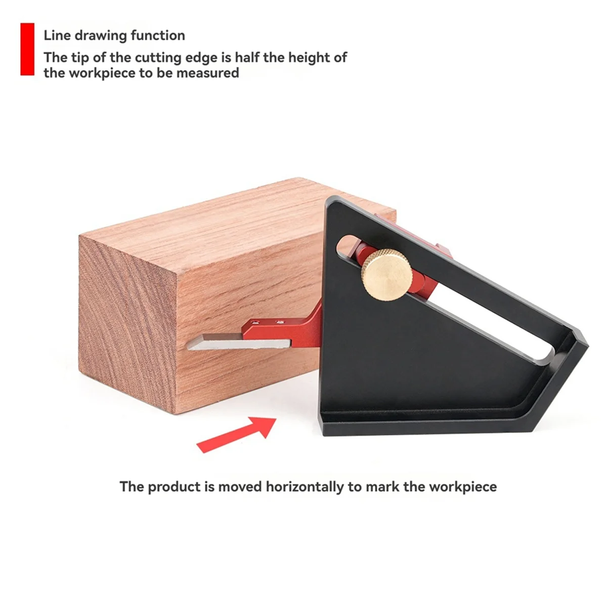 

A002 Woodworking 1/2 Centering Rule Table Saw Tenon 1/2 Sawing Tool Solid Height Gauge Woodworking Measurement Tool