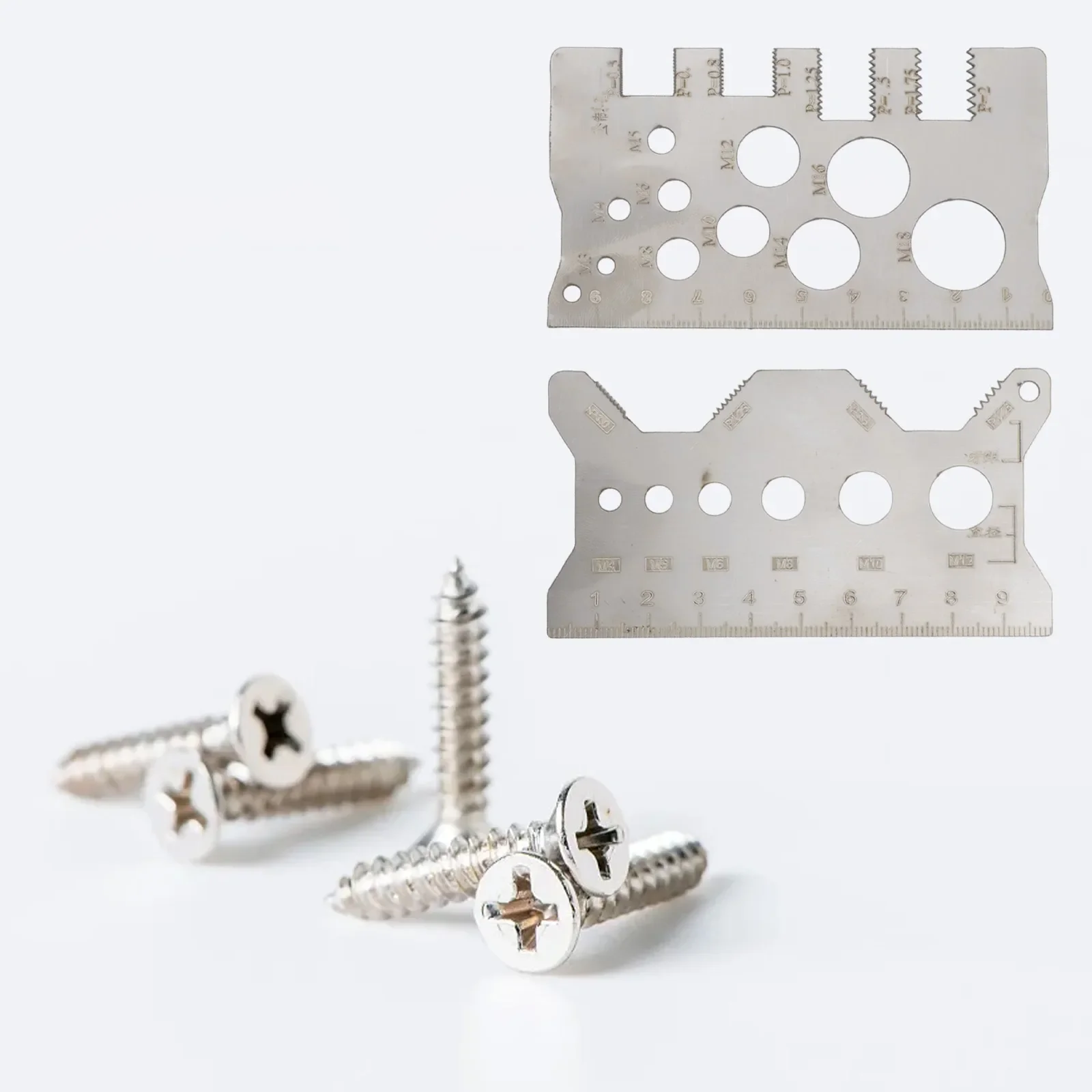 Accurate Screw Measurement Tool Stainless Steel Ruler Silver Finish Screw Pitch Gauge Compact Design 100mm Professional Usage