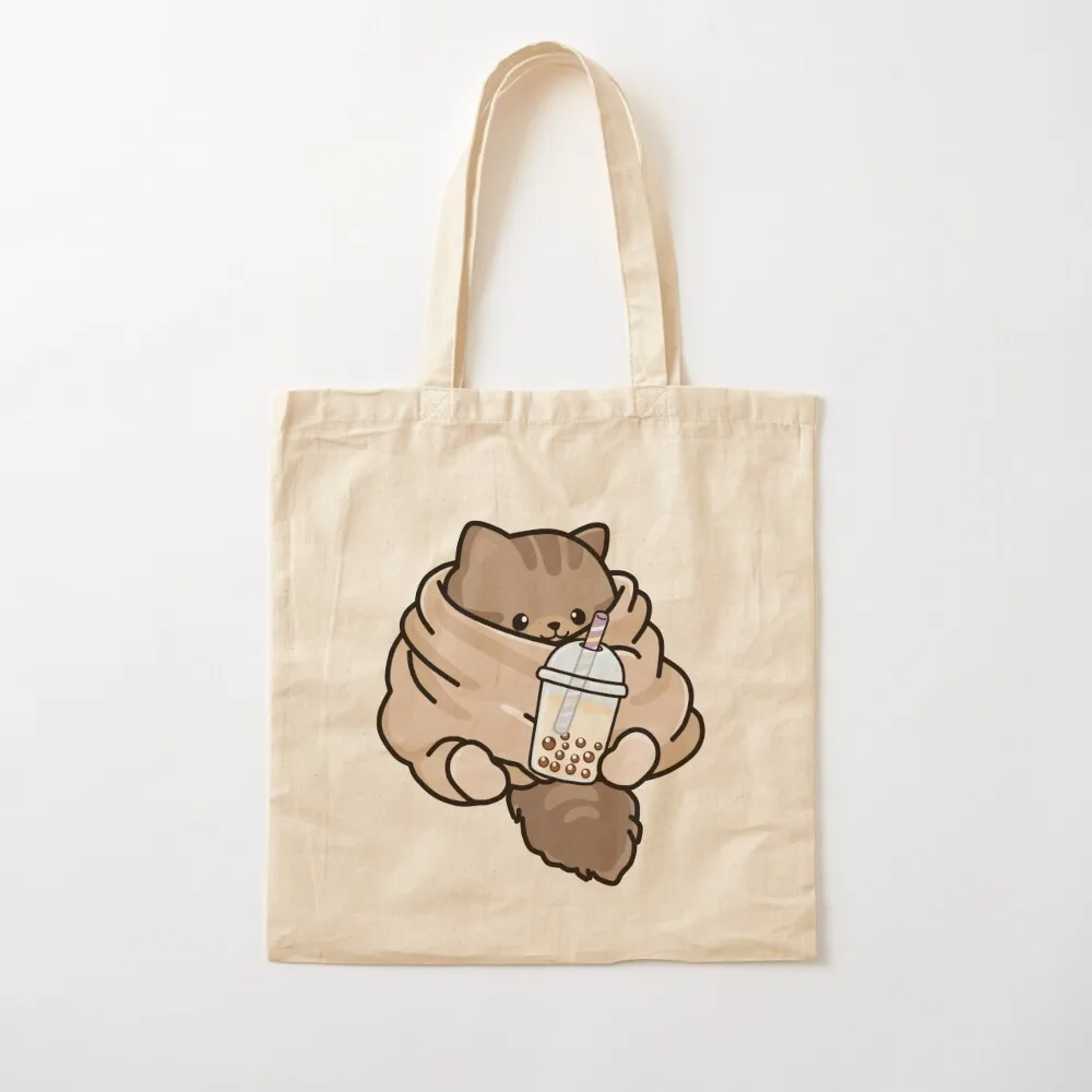 

Cozy Kitten Loves Boba! Tote Bag