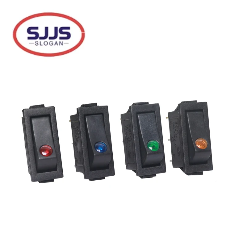 【10-2PCS】KCD3 Rocker Switch 3 Pin 2 Position ON OFF 16A 250V 220V 20A Boat-shape Electric Toggle Switch with LED Light For Car