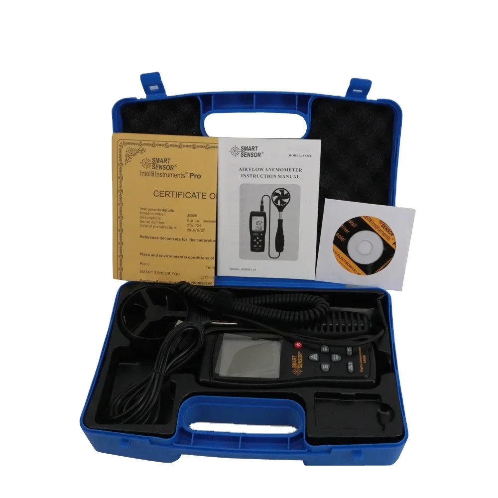 2026 AS856 Digital Anemometer Wind Speed Tester Air Flow Velocity Meter 0.3~45m/s