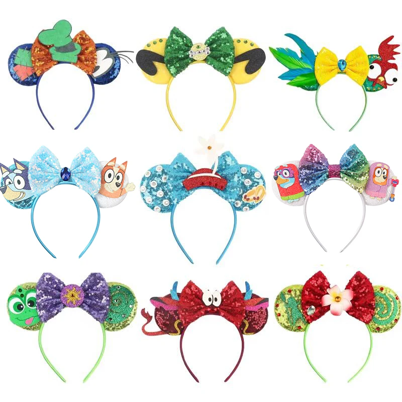 

10Pcs/Lot Wholesale Pooh Disney Ears Headband Cars Mickey Mouse Hairband Women Cartoon Cosplay Kids Party DIY Hair Accessories