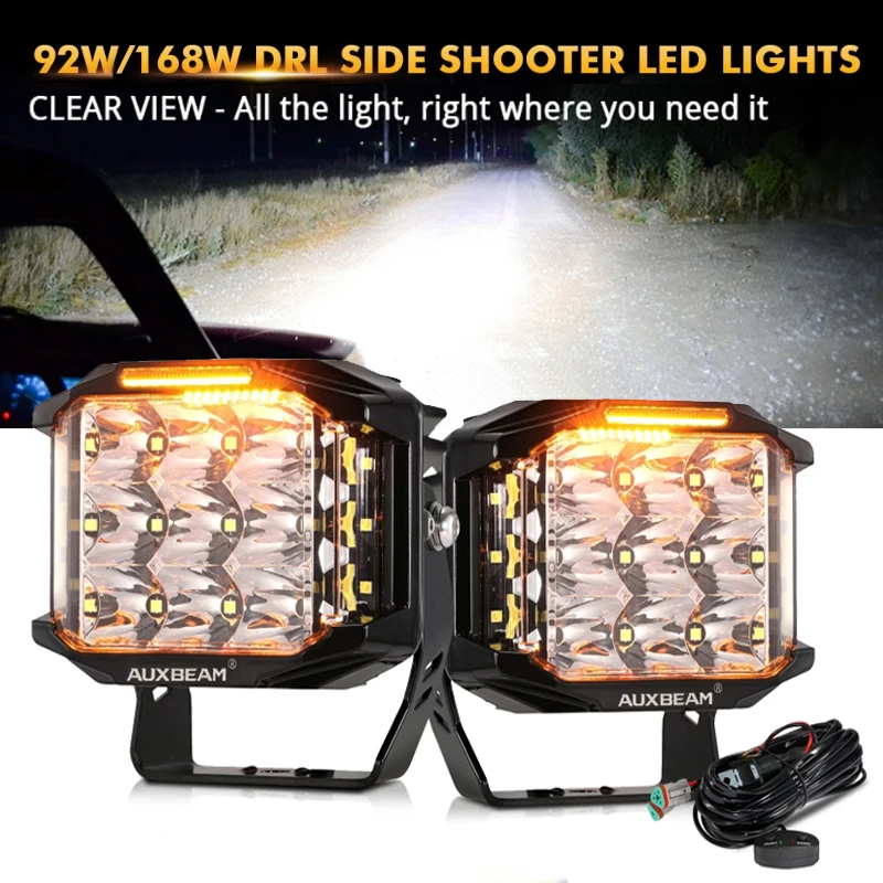 

Auxbeam 4 Inch/5 Inch Combo Beam LED Work Light with Double-Side Shooter Lights for Truck Pickup Offroad