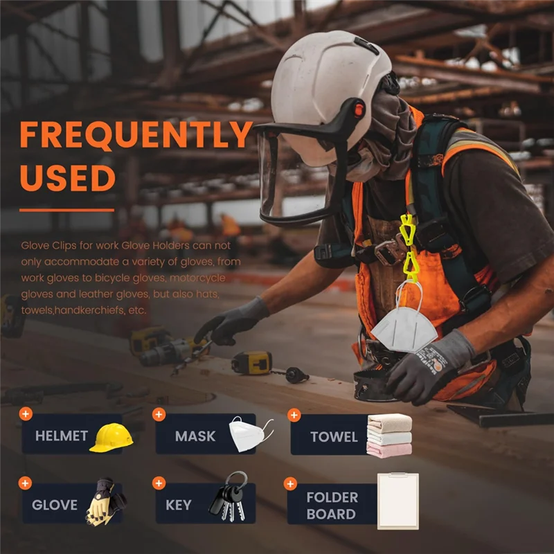 AT05-Anti-Drop Glove Clips For Work 24 Bulk Z-Shaped Clips For Tool Belts& Hard Hats Construction Gloves Keeper