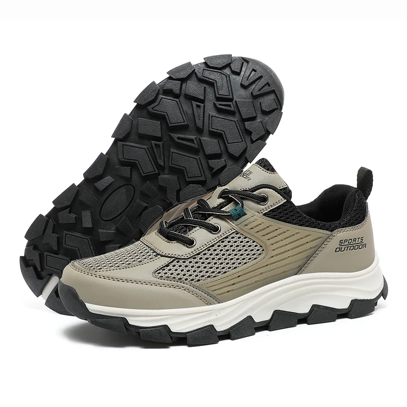 Sapatos de caminhada em malha respirável para homens e mulheres, off road run ao ar livre, com renda, sapatos casuais duráveis, botas de escalada ao ar livre, novos