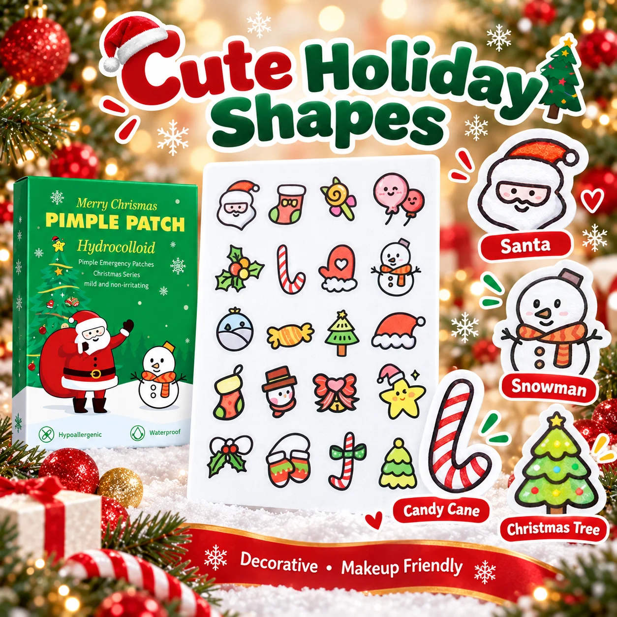 Multi Color Christmas Pimple P - Skincare Salicylic Acid recension och pris