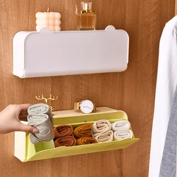 3 In 1 Wall-mounted Underwear Storage Box Drawer Organizer Wardrobe Socks Divider Boxes 5 Grids Bras Ties Sundries Storage Box