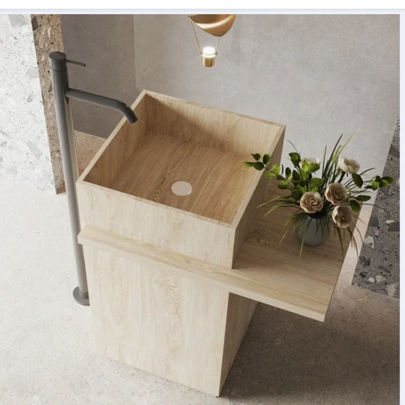 

Oak elm rock slab floor-to-ceiling column basin Balcony Outdoor hotel Washing basin Washing