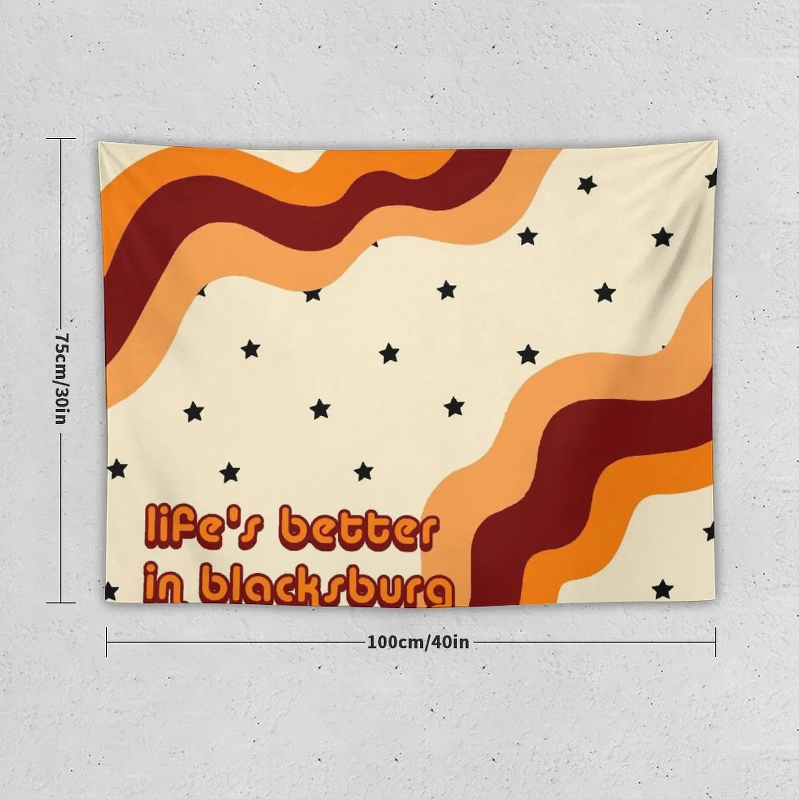 life’s better in Blacksburg groovy stars Tapestry Decoration Home Decorative Wall Murals Tapestry