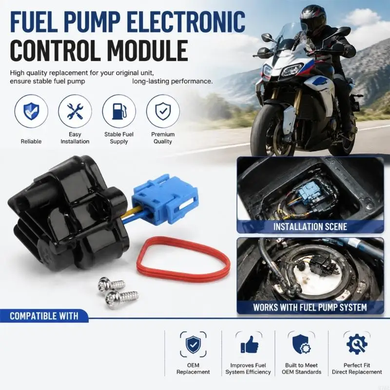 M76E Motorrad-Kraftstoffpumpen-Steuermodul mit zwei sichtbaren angeschlossenen Leitungen für K1600GTL – Detail 7