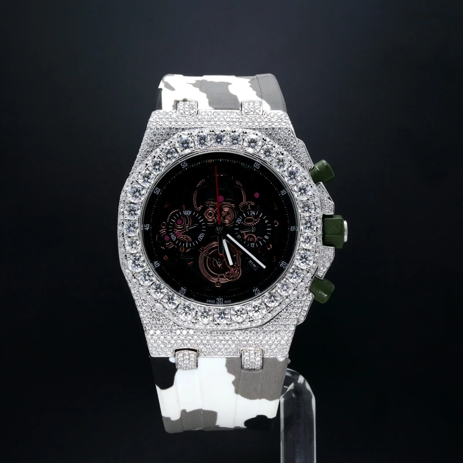 New Style Watch Waterproof Quartz Wrist Chilled Moissanite Diamond Mechanical Watch Men's Indian Jeweler