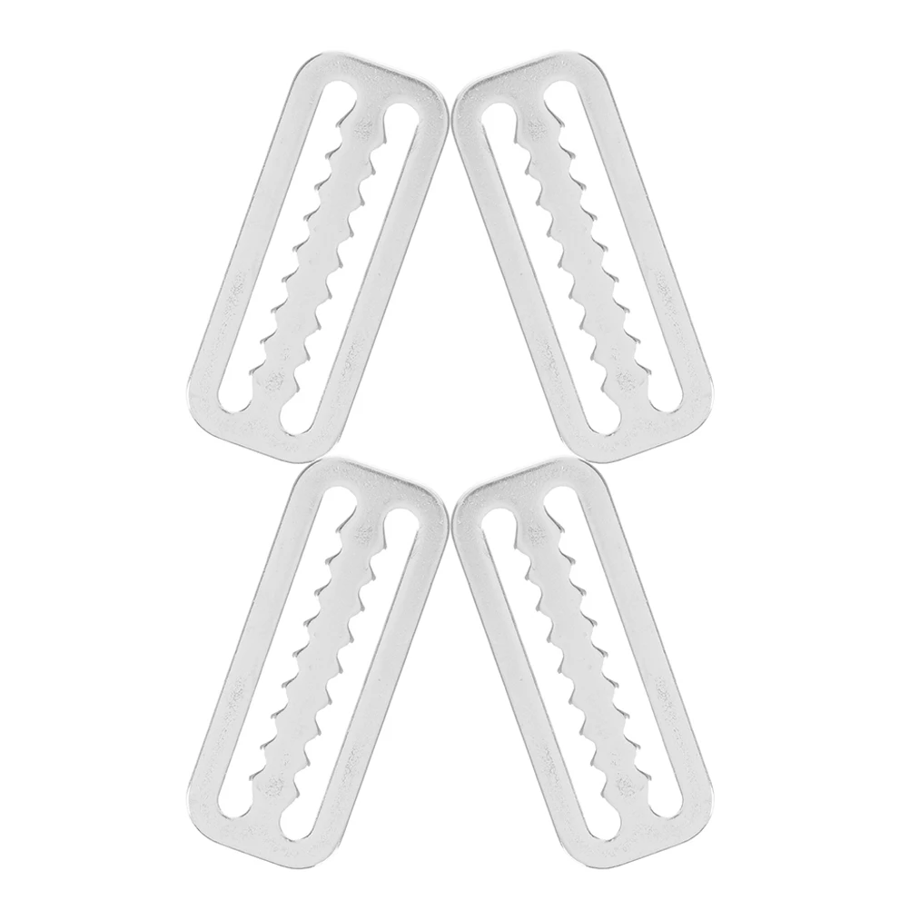 

4pcs Stainless Steel Diving Buckle Belt Keeper Webbing Stopper Serrated Design Durable Material Scuba Weight Belts Retainers