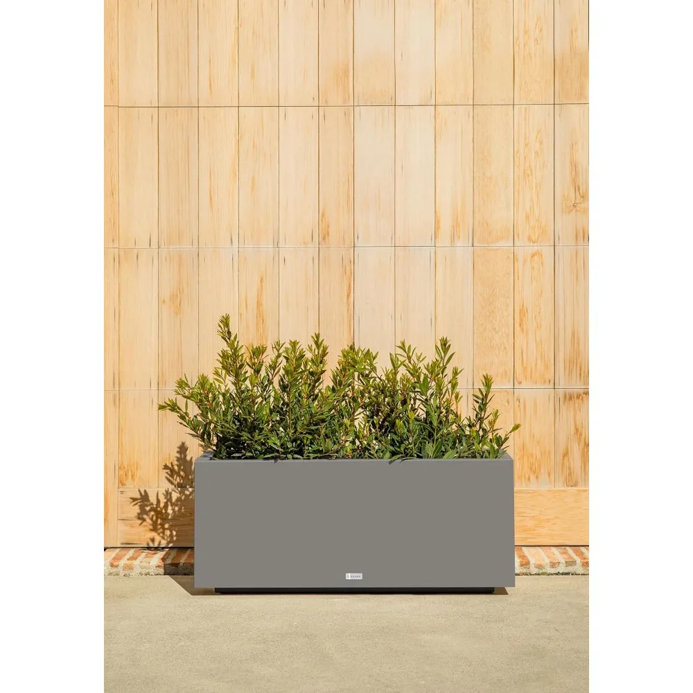 Большой прямоугольный открытый комнатный кашпо - прочный устойчивый к атмосферным воздействиям кашпо для патио и крыльца |   Прочный садовый декор