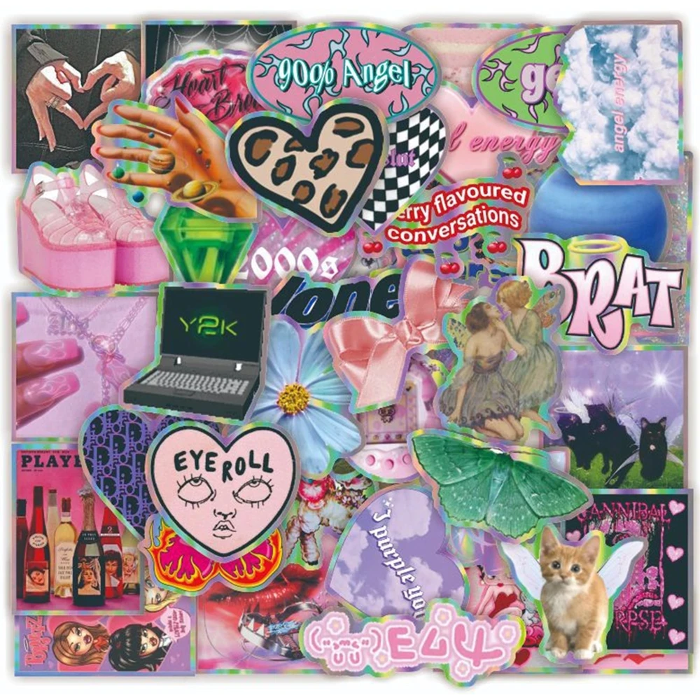 10/30/50 stücke Cartoon Laser Y2k Rosa Mädchen Aufkleber Aufkleber Dekoration Koffer Scrapbooking Telefon Laptop Schreibwaren Nette Aufkleber