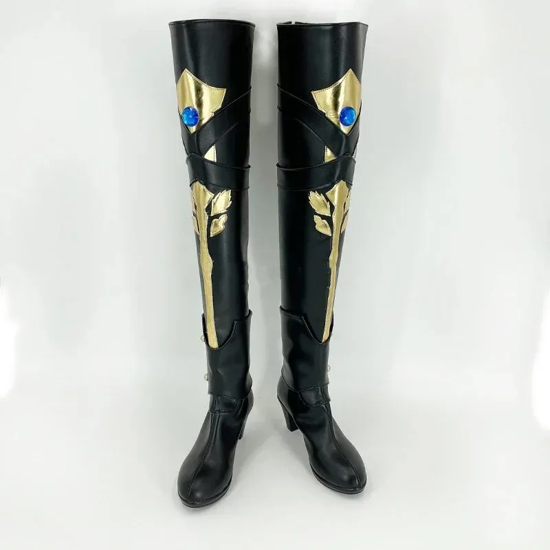 

RealCos Honkai Star Rail Buluoniya Bronya, обувь для косплея, длинные сапоги, вечерние ботинки в стиле аниме, Хэллоуин, Рождество, женщины, девушки, мужчины