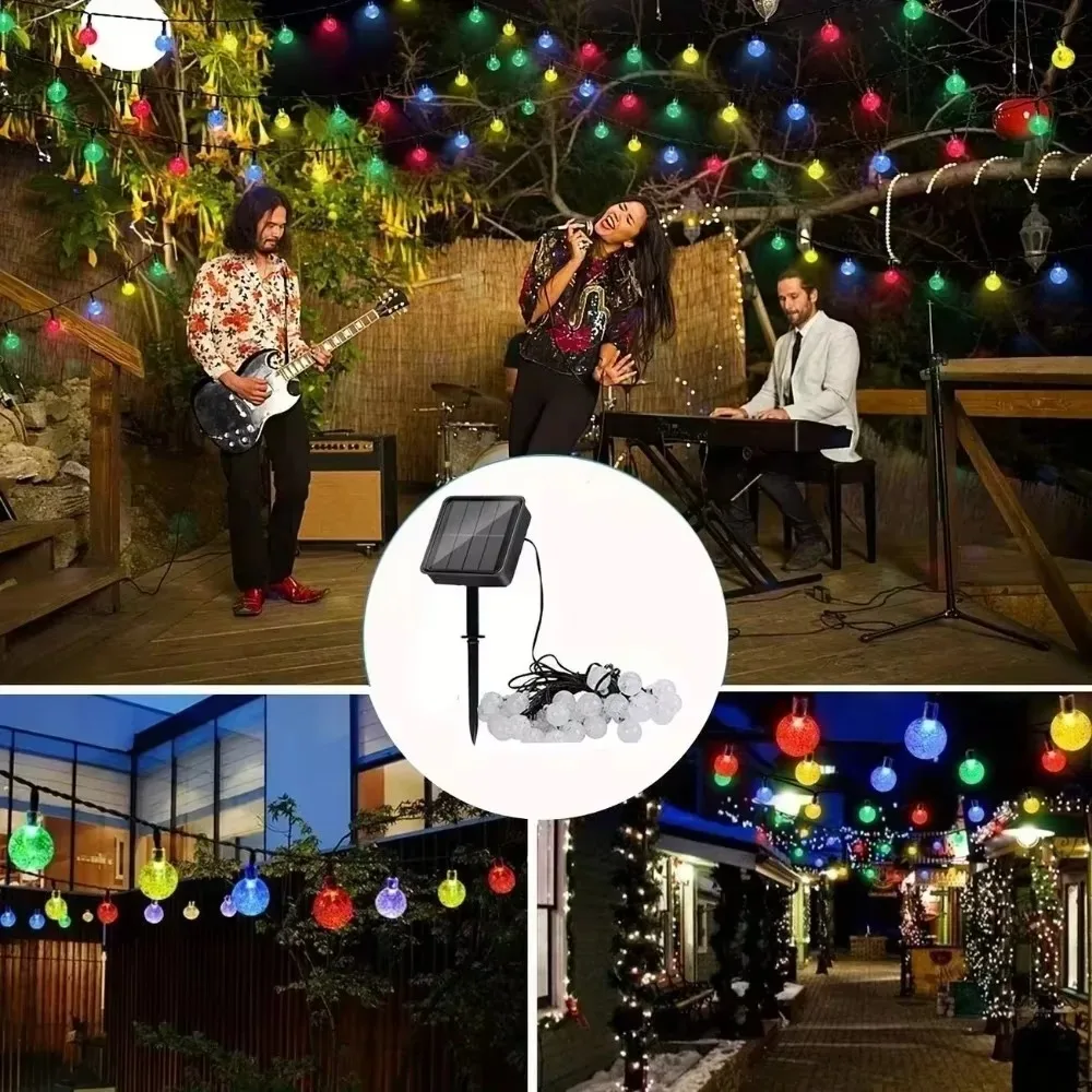Outdoor Waterproof 12M 100 LED Solar String Lights Fairy Garland Lamp for Christmas Tree Table Wedding Party Ornament