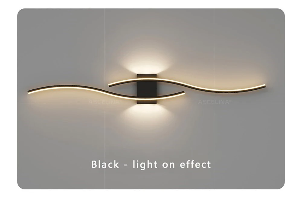 Moderne LED-Wandleuchte, einfache Linien, 60/80 cm, erhältlich in drei Farben, Schlafzimmer, Nachttisch, TV-Wand, Korridor, Innenbeleuchtung – Detail 10