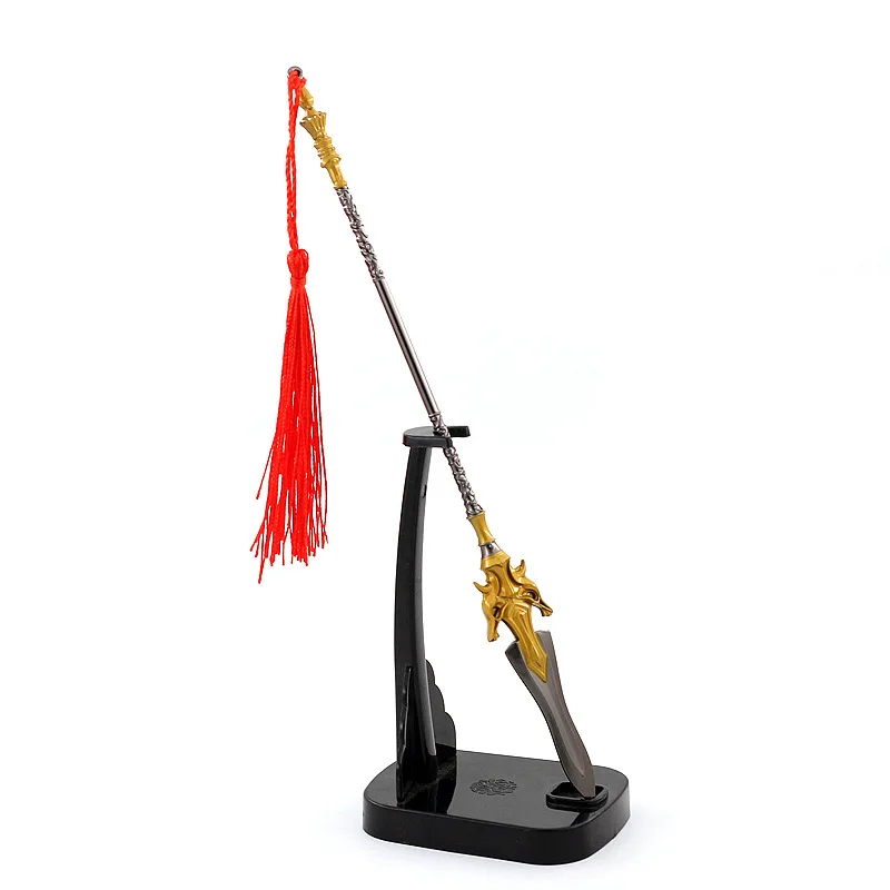 22 سنتيمتر العالم المثالي أنيمي الطرفية الذهبي Halberd Allmetal المفاتيح سلاح نموذج تأثيري القرون الوسطى السيف كاتانا القرون الوسطى Schwert