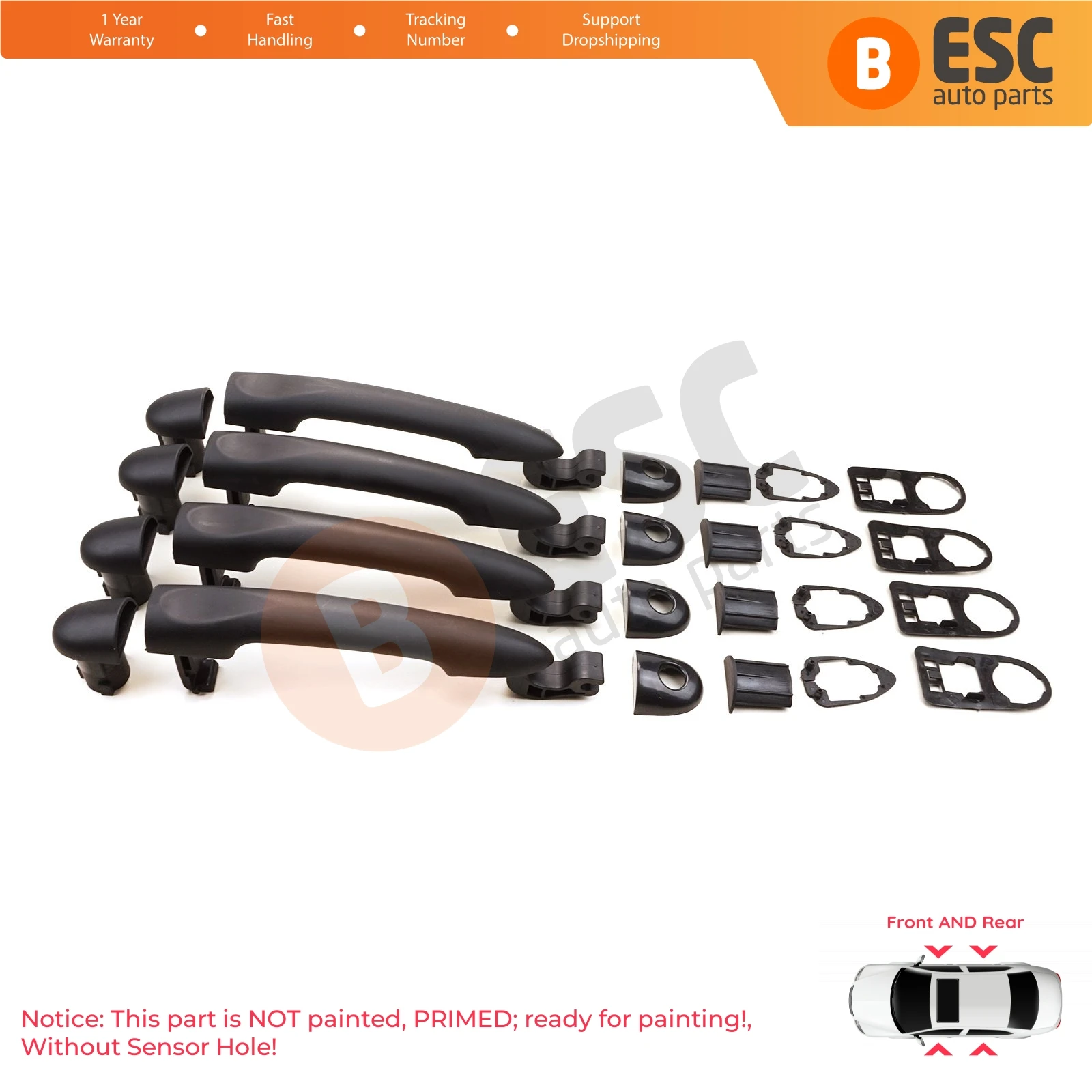 EDP1165 1 4 Pieces Car Exterior Outer Door Handle Front Rear R806B02596R For Renault Fluence Megane 3 Clio 4 Scenic 3 Captur 1