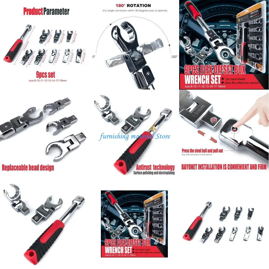 

Y5GD Head Ratchet Wrenches Set, Tool Gear Metric Tubing Large Torx Tool Set Flat Wrench Sets Screwdriver