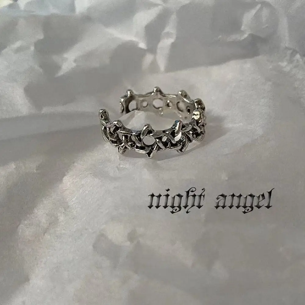 فاسق نمط إلكتروني الأرقام الرومانية عرض سبيكة افتتاح قابل للتعديل حلقة زوجين حلقة الإناث البنصر الكورية نمط الدائري