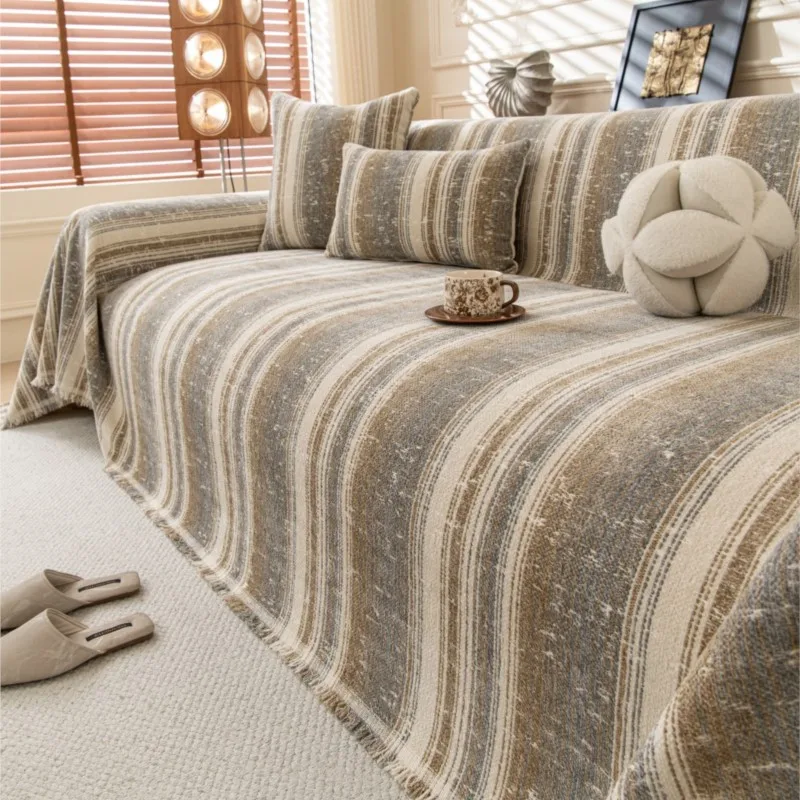 

Non-Slip Secure Fit Soft Chenille Couch Cover Cushion Protector All-Season Universal One-Piece Full Coverage Sofa Throw Cover