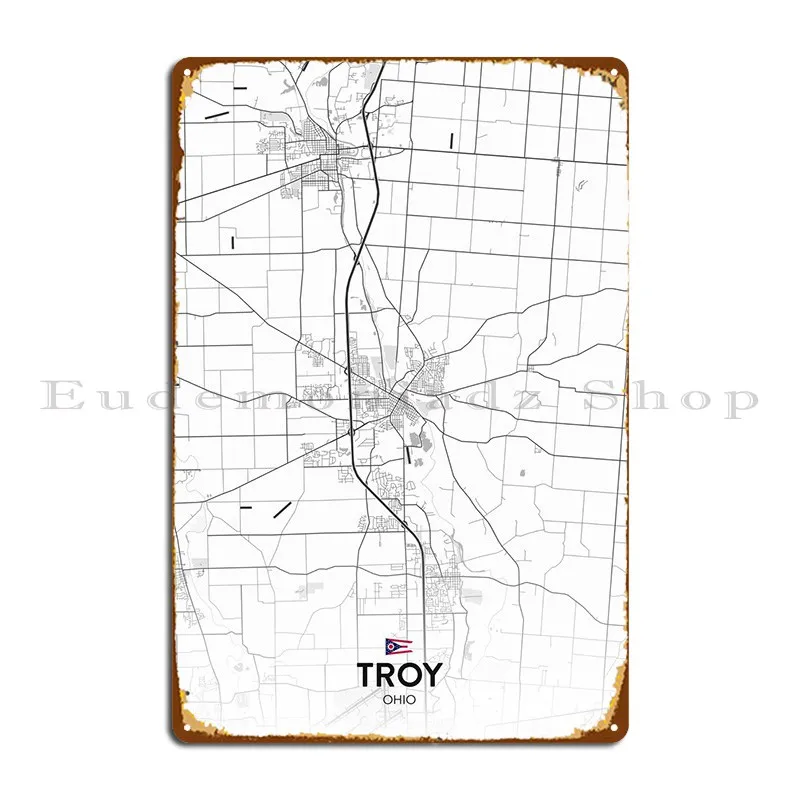 Troy OH Metal Plaque Poster Rusty Club Wall Decor Customize Classic Tin Sign Poster