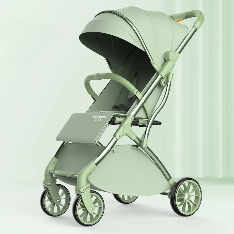 Poussette bidirectionnelle légère, poussette multifonctionnelle avec dossier réglable, voiture portable à vue haute pour bébé, tr/min à une main