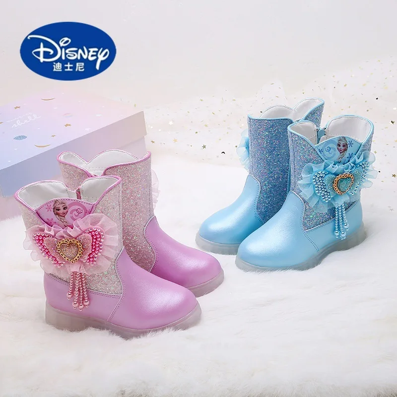

Disney Princess Beaded Boots | Glitter High Top Booties, Warm Winter Shoes for Girls
