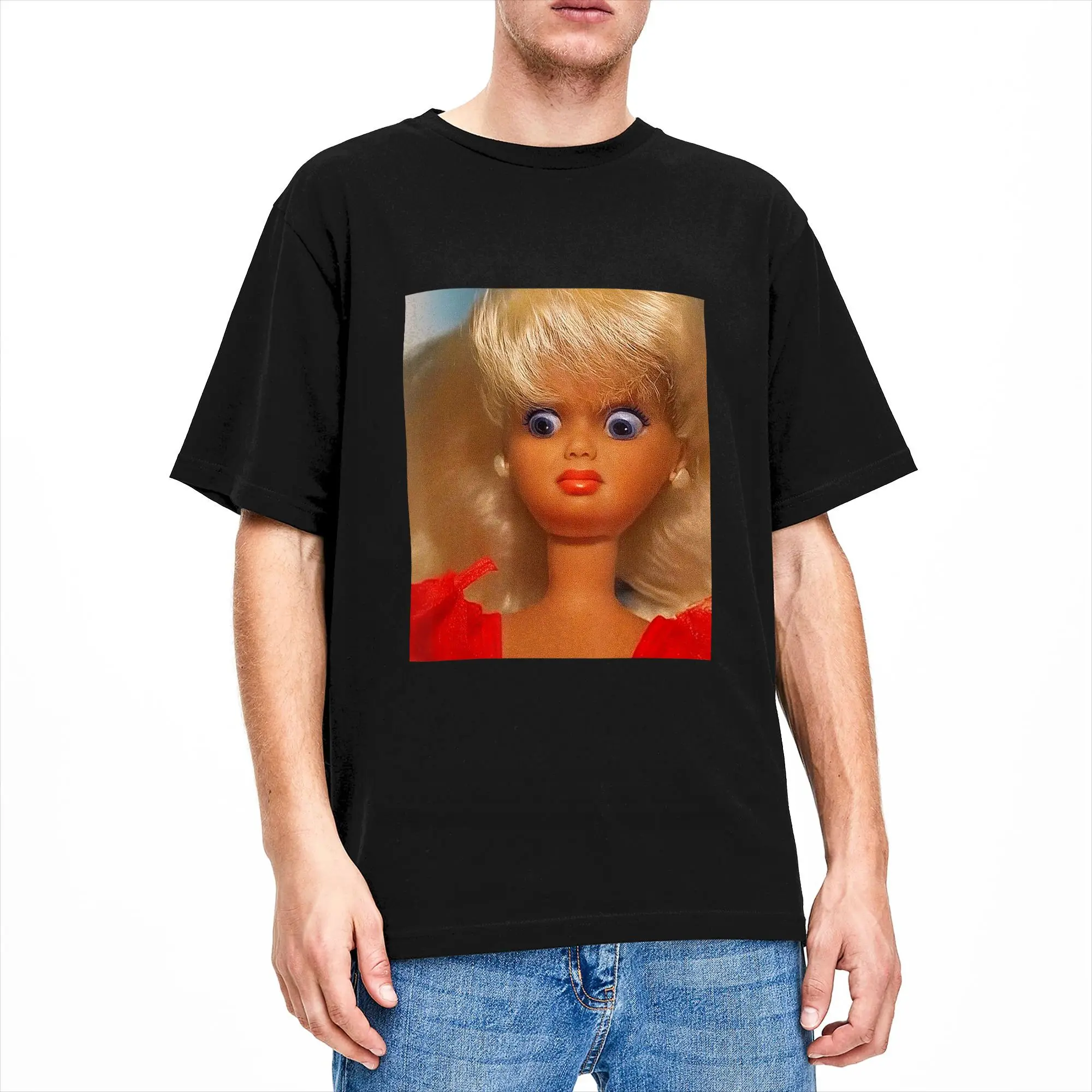 Funny Face Doll Meme Disgusting Judging Expression Humor T-Shirts Men Unique Cotton Tee Shirt Round Neck Short Sleeve T Shirts