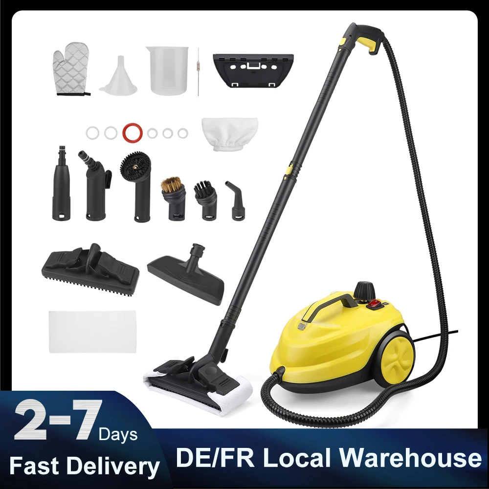 Nettoyeur vapeur haute pression 2000W, chauffe rapidement jusqu'à 320°C ° Nettoyeur vapeur portable C,2L avec réservoir d'eau pour cuisine, salle de bain, sol, canapé