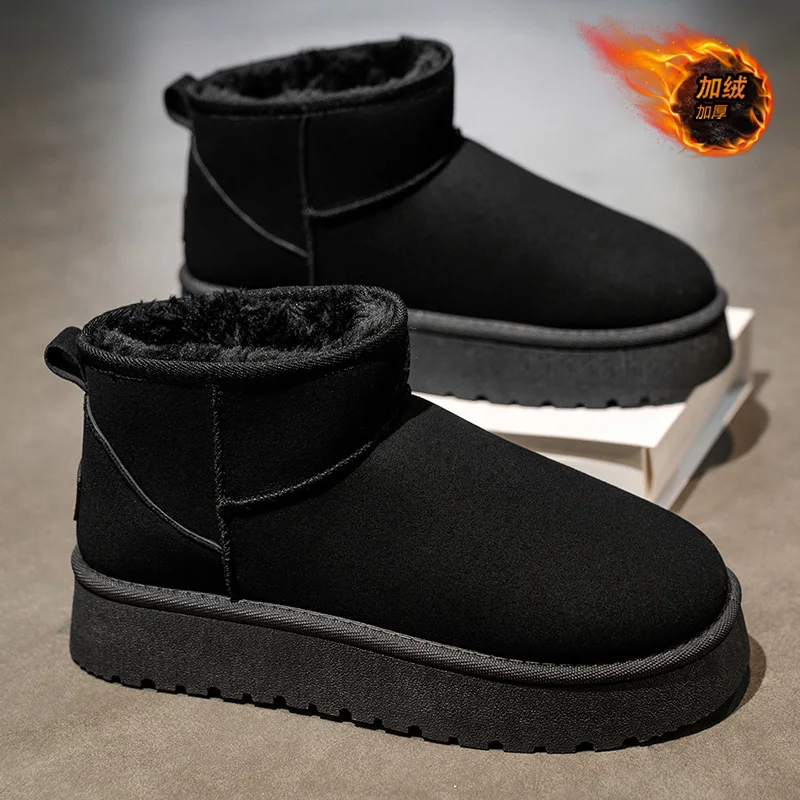 

Men’s 2025 Insulated Snow Boots, Faux Fur Lined & Anti-Skid, Perfect for Veterans Day & Skiing or Snowboarding