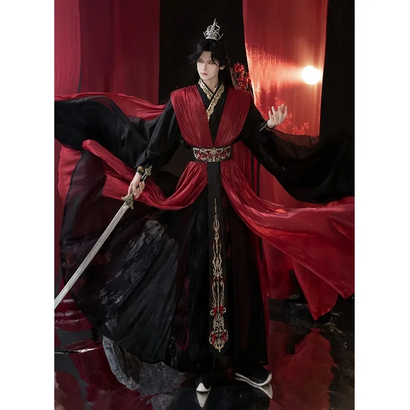 nouvelle-cape-elegante-de-chevalier-kusa-hanfu-noire-et-rouge-pour-hommes-et-femmes-a-manches-flottantes-et-fermeture-aux-genoux