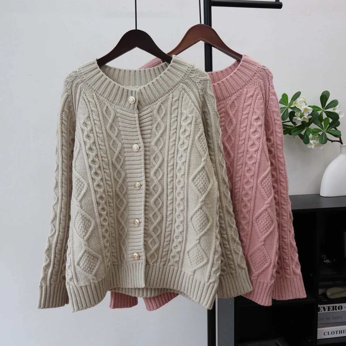 

Coat Cardigan Women Sweaters Coats Round Neck Jackets Full Sleeve Jumpers Y2k Streetwear Casual Loose Elegant Knit Autumn Winter