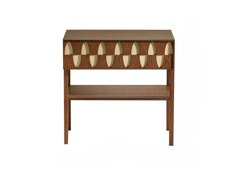 

Wabi-sabi Style Bedroom Nightstand/French Retro Solid Wood Nightstand/Mid-century Style