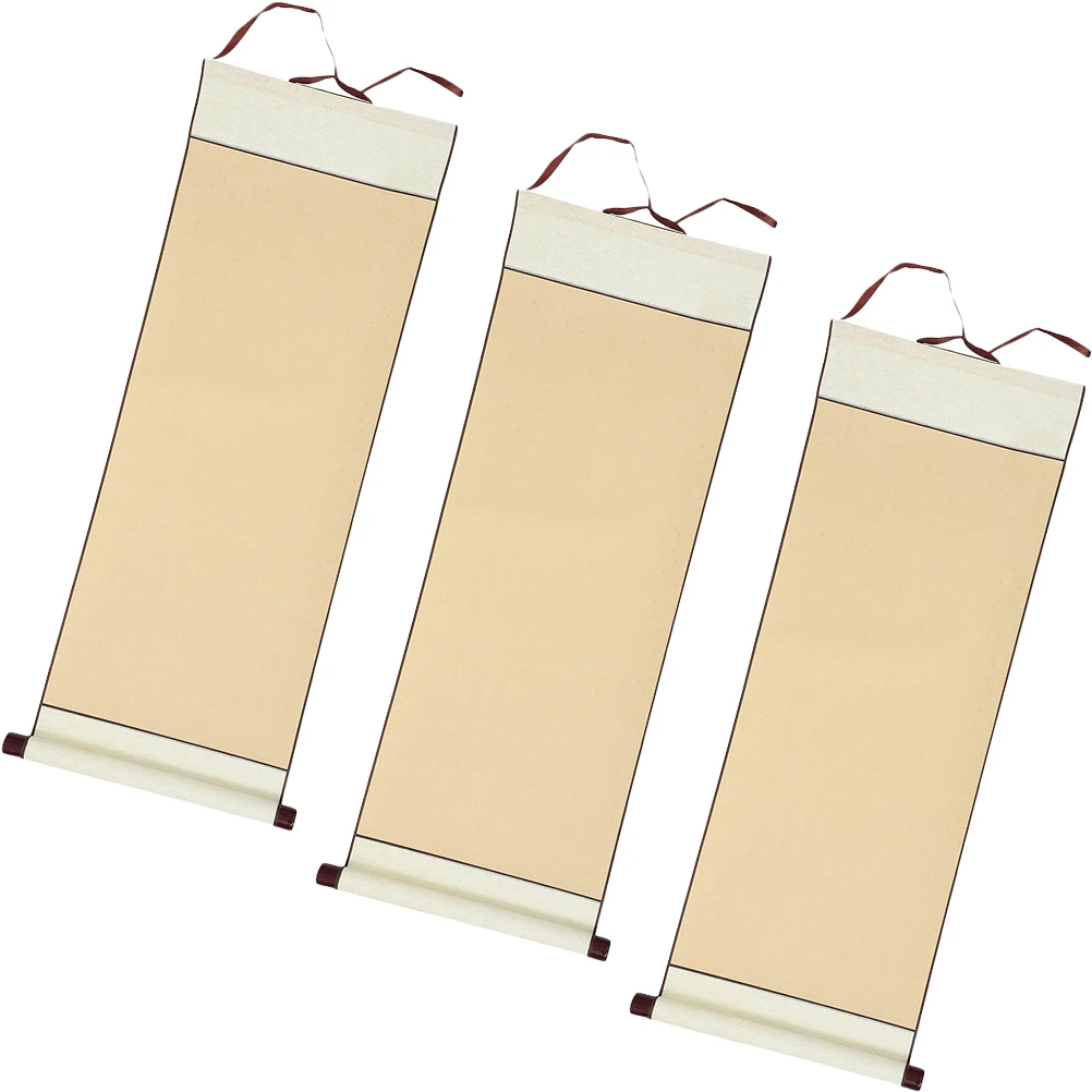 

3Pcs Chinese Calligraphy Paper Xuan Paper for Writing Painting Blank Scroll Lightweight Portable Hanging Art Wall Display