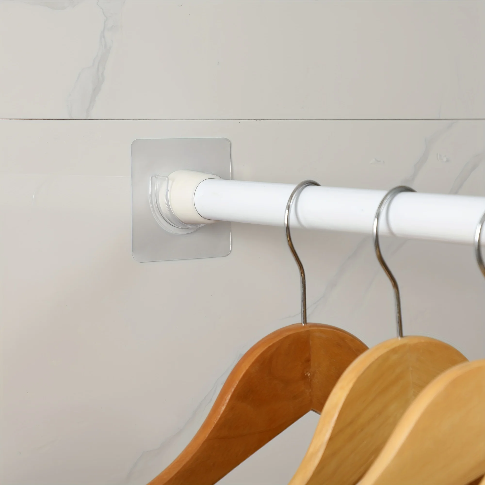 2-10pcs No Drilling Curtain Rod Holders Adhesive Shower Rod Holder for Bathroom Tension Rod Holder Window Bathroom Accessories