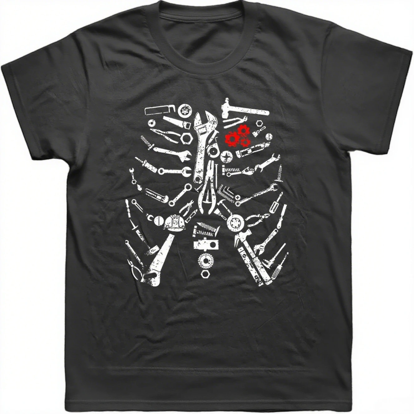 Mechaniker Skelett T Shirt Handwerker Mechaniker Werkzeuge Lustige Unisex Grafik Mode Neue Baumwolle Kurzarm T-Shirts