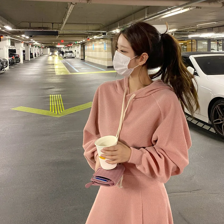 Casual Sportswear Set Women's Spring Autumn New Hat Sweatirt High Waist A-Line Skirt Faionable Two-Piece Trendy Outfit