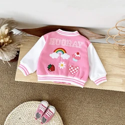 0-3Y Baby Fall Clothes Thick Newborn Baby Clothes Boys Girls Jackets Cartoon Dinosaur Strawberry Stylish Sport Coat Cotton