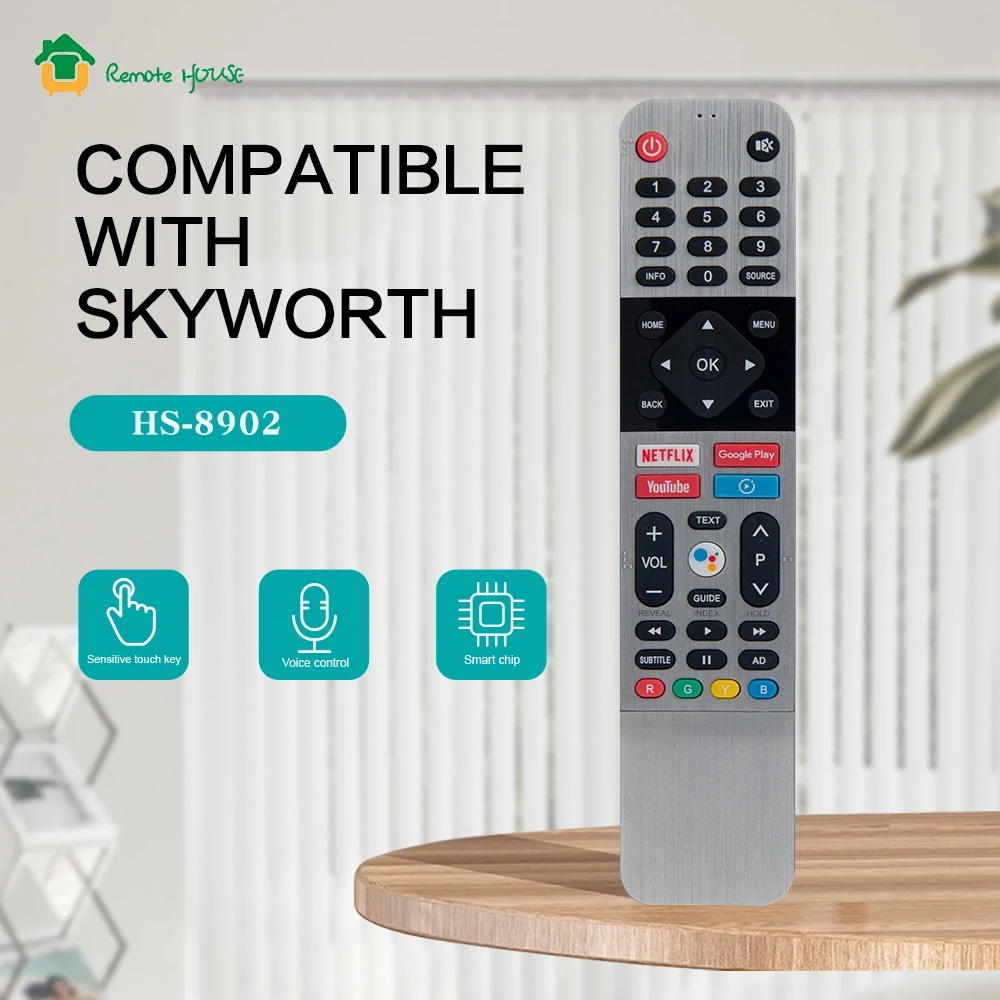 Voice Controller Remote Control HS-8902 For Skyworth Smart TV 32TB7000 40TB7000 43TB7000 4K UHD HDTV Android TVs